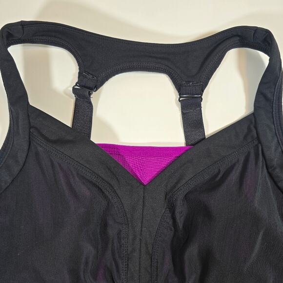 M Fabletics Joliet High Impact Sports Bra Black Tulip Purple Women's Size M L - Picture 2 of 8